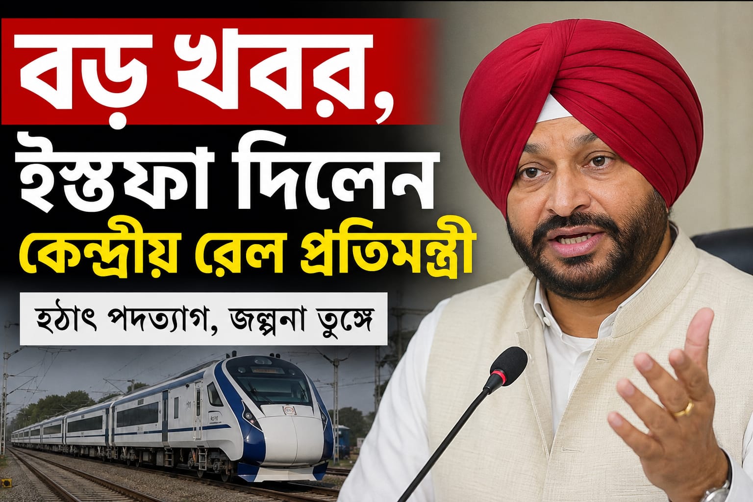 ইস্তফা দিলেন কেন্দ্রীয় রেল প্রতিমন্ত্রী রবনীত সিং বিট্টু