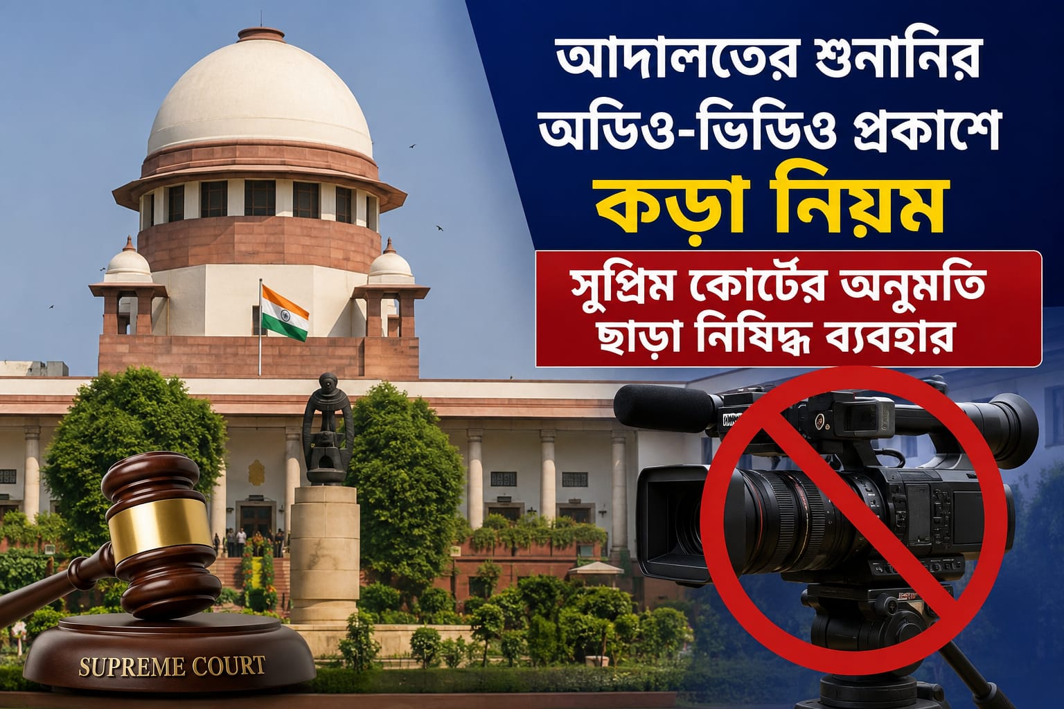 আদালতের শুনানির অডিও-ভিডিও প্রকাশে কড়া নিয়ম, সুপ্রিম কোর্টের অনুমতি ছাড়া ব্যবহার নিষিদ্ধ 